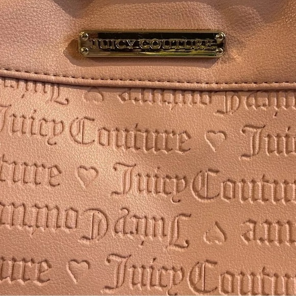 Juicy Couture Backpack w/ Mini Wallet Logo Light Jasmine Word Play Bag Pink  EUC - Picture 3 of 8